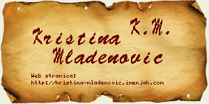 Kristina Mladenović vizit kartica